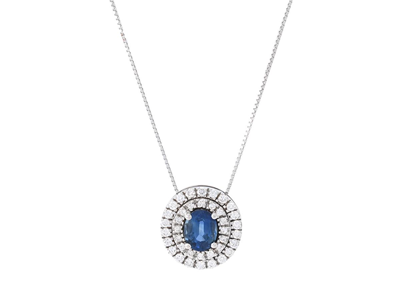 Jewellery, PENDANT WITH CHAIN, 18K vitgul