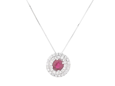 Jewellery, PENDANT WITH CHAIN, 18K white gold