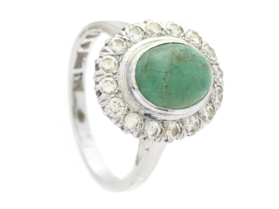 Jewellery, CLUSTER RING, 18K white gold