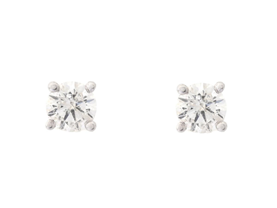 Jewellery, SOLITAIRE EARRINGS, 18K white gold