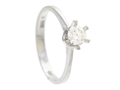 Jewellery, SOLITAIRE RING, 18K white gold
