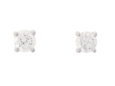 Jewellery, SOLITAIRE EARRINGS, 18K white gold