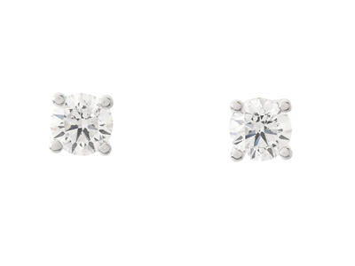 Jewellery, SOLITAIRE EARRINGS, 18K white gold