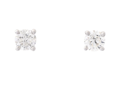 Jewellery, SOLITAIRE EARRINGS, 18K white gold
