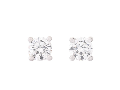 Jewellery, SOLITAIRE EARRINGS, 18K white gold