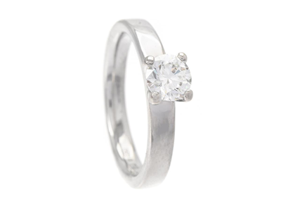 Jewellery, SOLITAIRE RING, 18K white gold