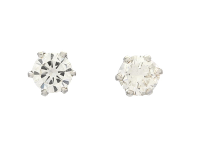 Jewellery, SOLITAIRE EARRINGS, 18K white gold