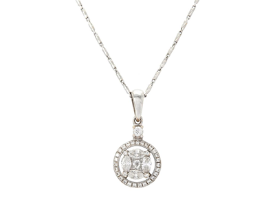 Jewellery, PENDANT WITH CHAIN, 18K white gold
