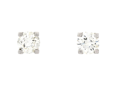 Jewellery, SOLITAIRE EARRINGS, 18K white gold