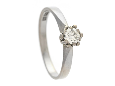Jewellery, SOLITAIRE RING, 18K white gold