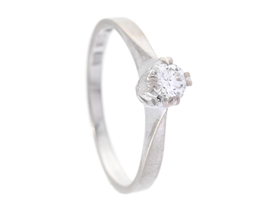 Jewellery, SOLITAIRE RING, 18K white gold