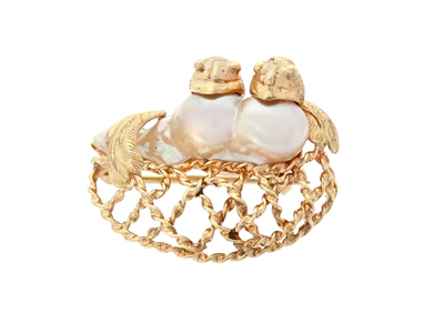 Jewellery, BROOCH, 14K gold