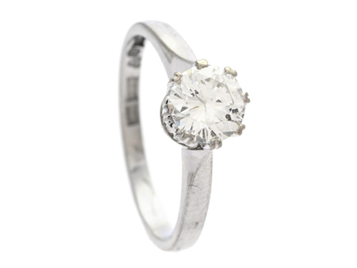 Jewellery, SOLITAIRE RING, 18K white gold