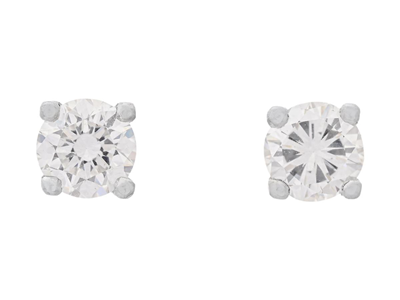 Jewellery, SOLITAIRE EARRINGS, 18K white gold