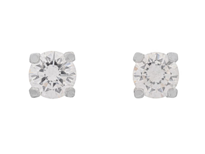 Jewellery, SOLITAIRE EARRINGS, 18K white gold
