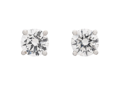 Jewellery, SOLITAIRE EARRINGS, 18K white gold