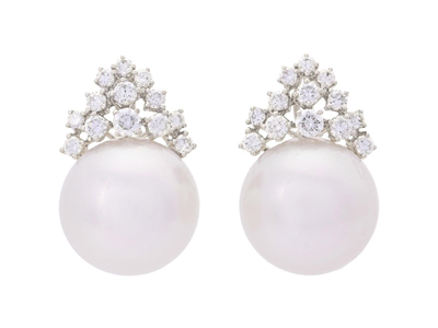 Jewellery, PEARL EARRINGS, 18K white gold