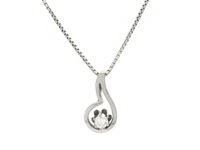 Jewellery, PENDANT WITH CHAIN, 18K white gold