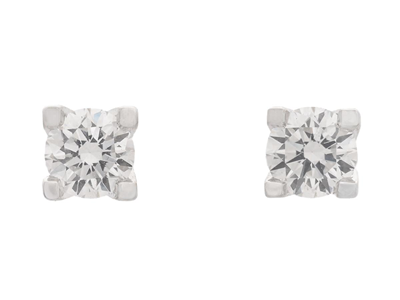 Jewellery, SOLITAIRE EARRINGS, 18K white gold