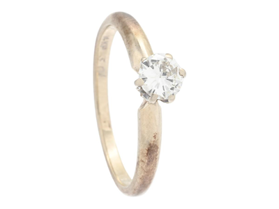 Jewellery, SOLITAIRE RING, 14K white gold