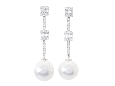 Jewellery, PEARL EARRINGS, 18K white gold