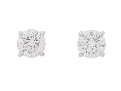 Jewellery, SOLITAIRE EARRINGS, 18K white gold