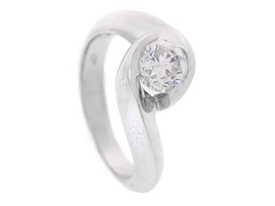 Jewellery, SOLITAIRE RING, 18K white gold