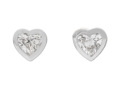 Jewellery, SOLITAIRE EARRINGS, 18K white gold