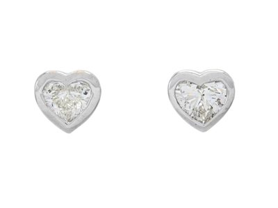 Jewellery, SOLITAIRE EARRINGS, 18K white gold