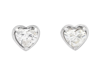 Jewellery, SOLITAIRE EARRINGS, 18K white gold
