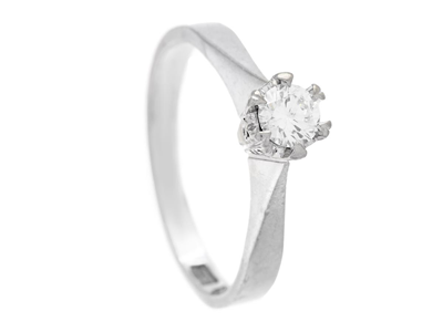 Jewellery, SOLITAIRE RING, 18K white gold