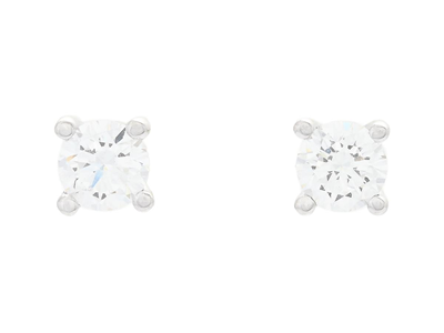 Jewellery, SOLITAIRE EARRINGS, 18K white gold