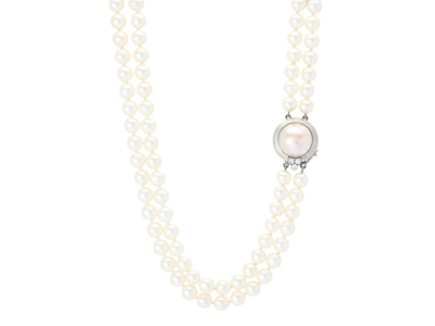 Jewellery, PEARL NECKLACE, 2- strand