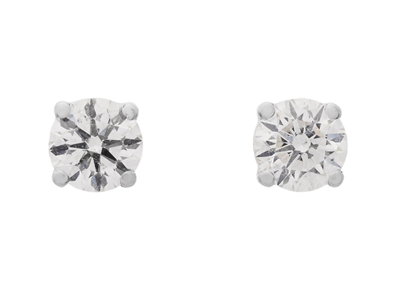 Jewellery, SOLITAIRE EARRINGS, 18K white gold