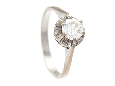 Jewellery, SOLITAIRE RING, 18K white gold