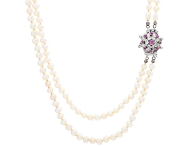 Jewellery, PEARL NECKLACE, 2-strand