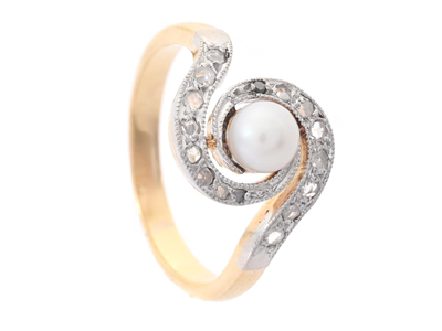 Jewellery, RING, 18K gold/platinum