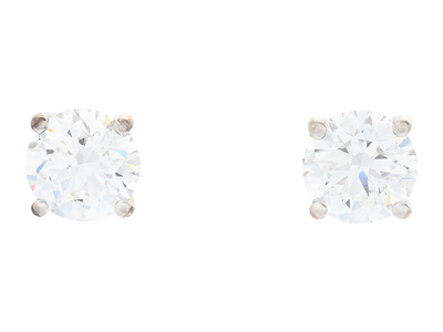 Jewellery, SOLITAIRE EARRINGS, 18K white gold