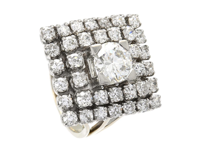 Jewellery, RING, 18K white gold/platinum