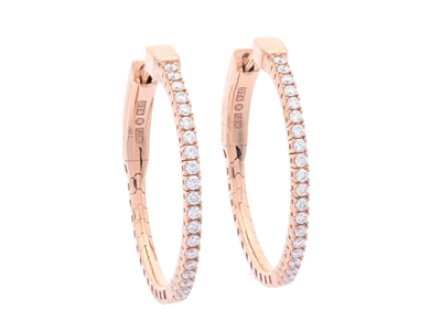 Jewellery, HOOP EARRINGS, 18K rose gold