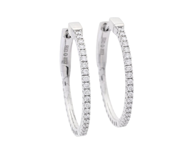 Jewellery, HOOP EARRINGS, 18K white gold