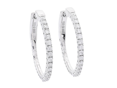 Jewellery, HOOP EARRINGS, 18K white gold