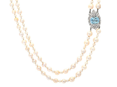 Jewellery, PEARL NECKLACE, 2-strand