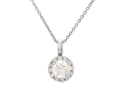 Jewellery, PENDANT WITH CHAIN, 18K white gold