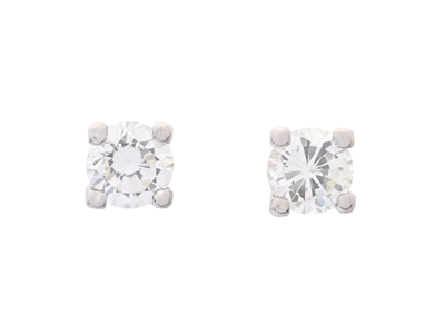 Jewellery, SOLITAIRE EARRINGS, 18K white gold
