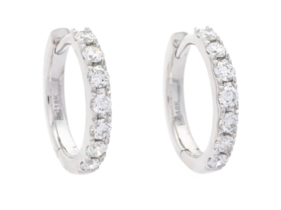 Jewellery, HOOP EARRINGS, 18K white gold