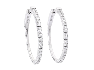Jewellery, HOOP EARRINGS, 18K white gold