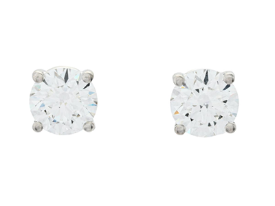 Jewellery, SOLITAIRE EARRINGS, 18K white gold