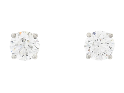 Jewellery, SOLITAIRE EARRINGS, 18K white gold