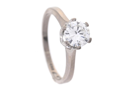 Jewellery, SOLITAIRE RING, 18K white gold